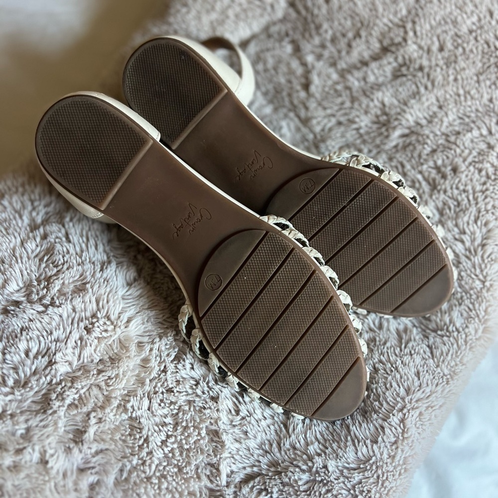 Crown Vintage Cream Braided Pointed Toe Ankle-Strap Sandals - Picture 4 of 4
